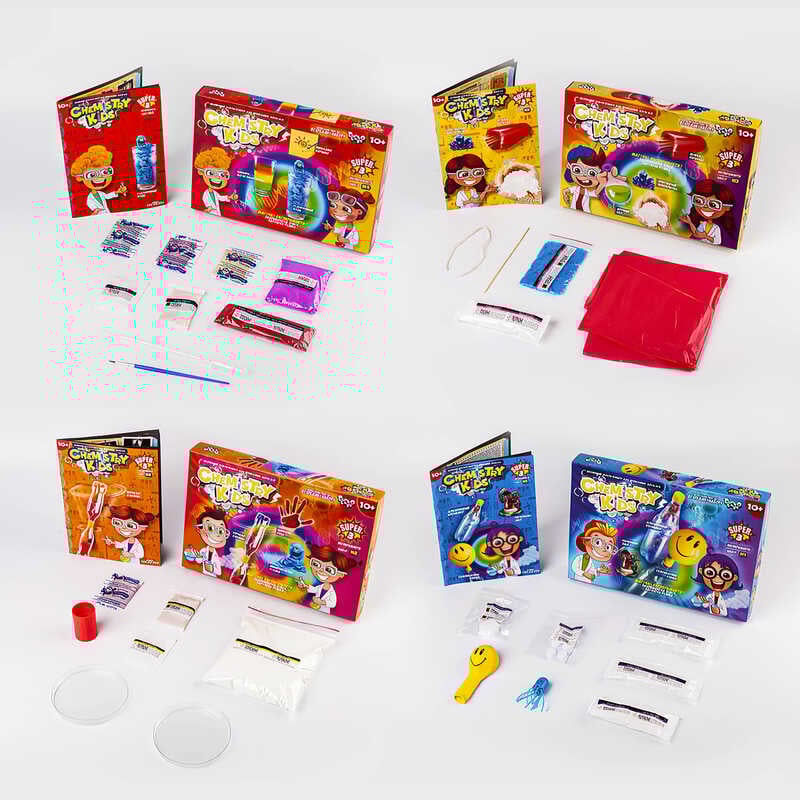 гр Набір для проведення дослідів "ЕКОНОМ CHEMISTRY KIDS" CHK-02-01U,02U,03U,04U 8 видів УКР. (8) "Danko Toys" ВИДАЄТЬСЯ МІКС ВИДІВ