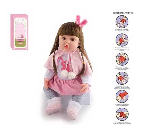 Лялька AFD 8866-9 S (12) висота: 52 см, функціональна, гумова, звуки, прошите волосся, аксесуари, в коробці