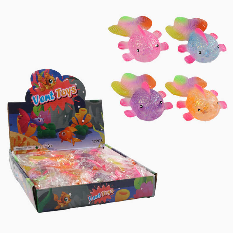 Гра антистрес C 68832 (24) ЦІНА ЗА 12 ШТУК В БЛОЦІ, "Аксолотль", розмір 10х6х4 см, гелеве наповнення, блискітки, в коробці