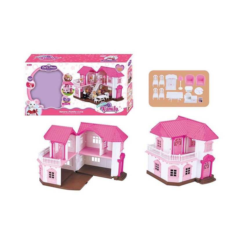 Будиночок "Щаслива сім'я" 1805 (6) підсвічування, з меблями, в коробці