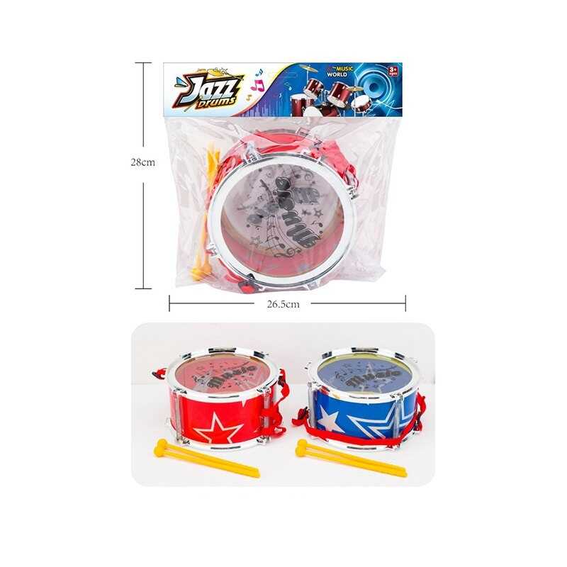 Барабан C 3283-1 (120/2) 2 види, ремінець, палички, в пакеті