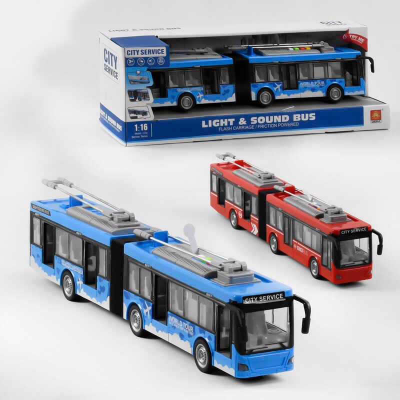 Тролейбус WY 915 A (18) колір Червоний, світло, звук, інерція, в коробці