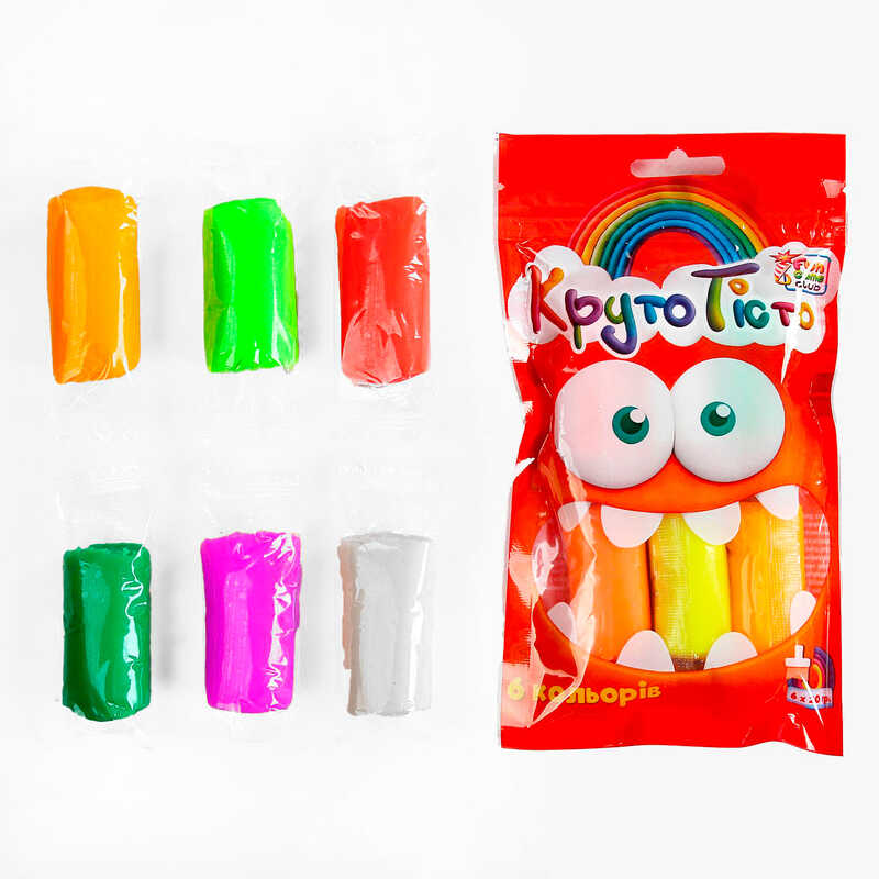 гр Тісто для ліплення "Круто Тісто" 69007 (50) "4FUN Game club", 6 кольорів, у пакеті