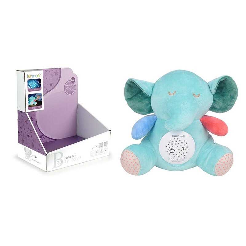 Нічник FM 01-8 (24) "Слоненя", проєктор зоряного неба, колискові, звуки,  в коробці