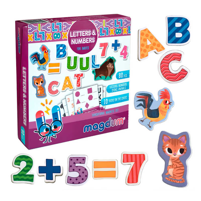 гр Магнітна гра "Letters  Numbers" ML4031-09 EN (24) "Magdum", англ. мова, в коробці