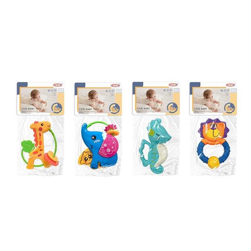 Брязкальце 8439-12 (600/2) 4 види, "Звірятко", брязкаючий елемент, в пакеті, ВИДАЄТЬСЯ ТІЛЬКИ МІКС ВИДІВ