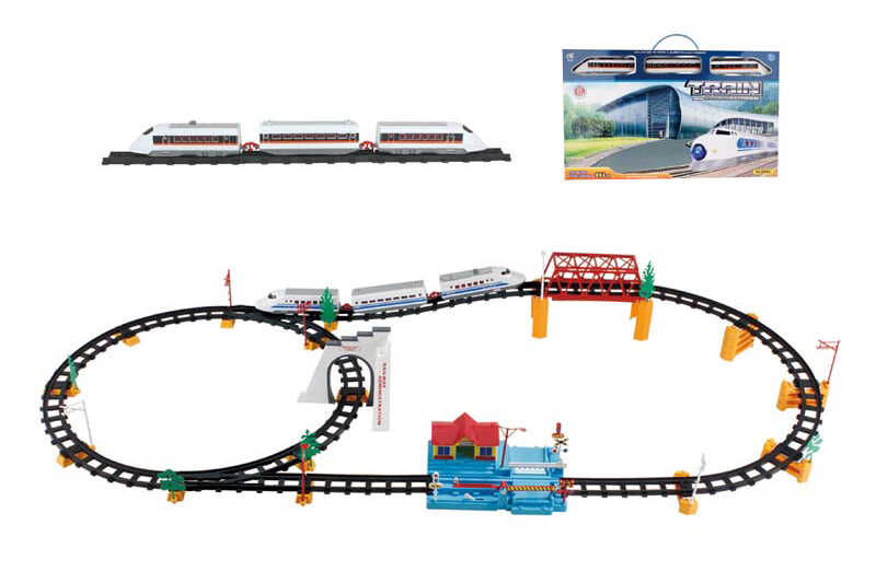 Залізниця 2928 B10 (12) 72 деталі, дорожні знаки, сигнальні ліхтарі, станція, дерева, в коробці