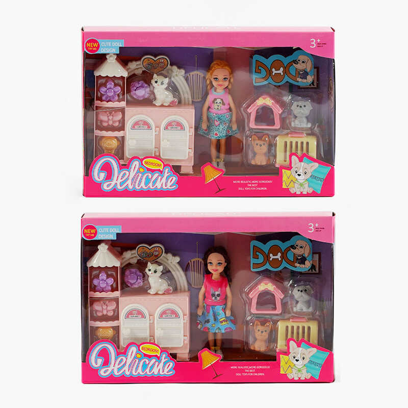 Лялька A 8-26 (96/2) 2 види, висота ляльки 12 см, улюбленці, аксесуари, в коробці