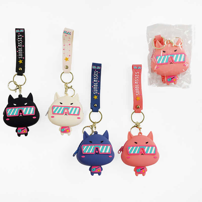 Гаманець C 68962 (600) ЦІНА ЗА 1 ШТУКУ, силіконовий, застібається на блискавку, ремінець-тримач, розмір - 8х3х6.5 см, у пакеті, ВИДАЄТЬСЯ МІКС