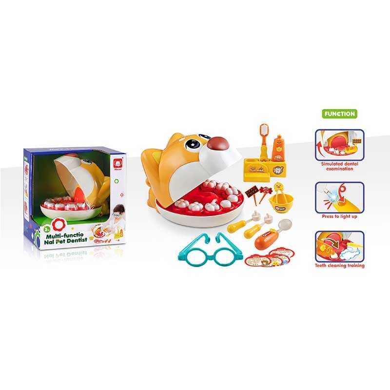 Набір стоматолога 832 (48/2) 16 елементів, підсвічування, інструменти, “пацієнт”, в коробці