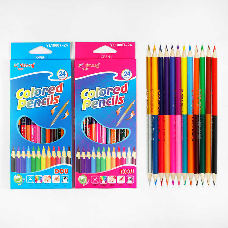 Олівці C 61921 (240) 2 види, 12 штук в упаковці, подвійні, 24 кольори, в коробці