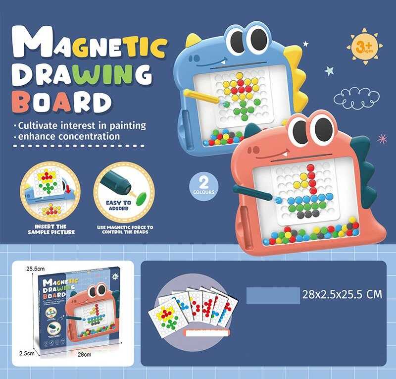 Мозаїка 761-1 (60) 2 кольори, “Дракончик”, магнітний стилус, 7 карток із завданнями, в коробці