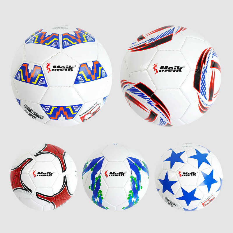 М`яч футбольний C 55976 (60) 5 видів, матеріал PVC, вага 320-340 грамів, розмір №5