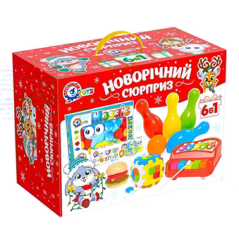 гр Набір іграшок Технок 8829 (3) "Technok Toys", скилофон, сортер, логічні ігри, мозаїка, у коробці
