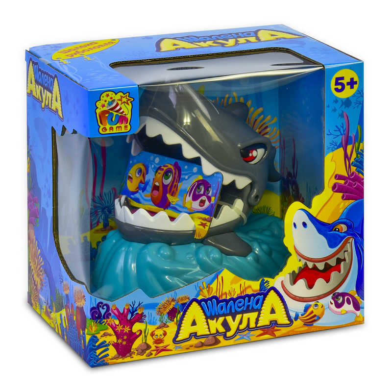 гр Настільна гра "Шалена Акула" 7386 (9) "4FUN Game Club", на батарейках, світло, звук, в коробці