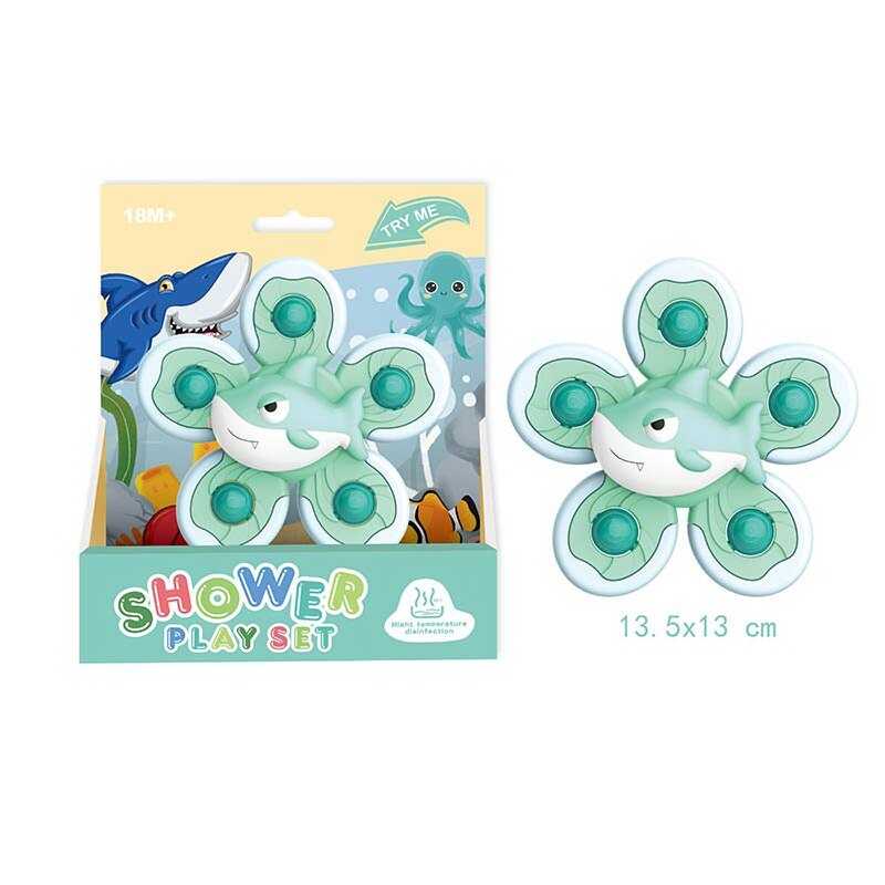 Брязкальце-спінер 2288-5 A (192/2) акула, присоска, спінер, рухомі елементи, у коробці