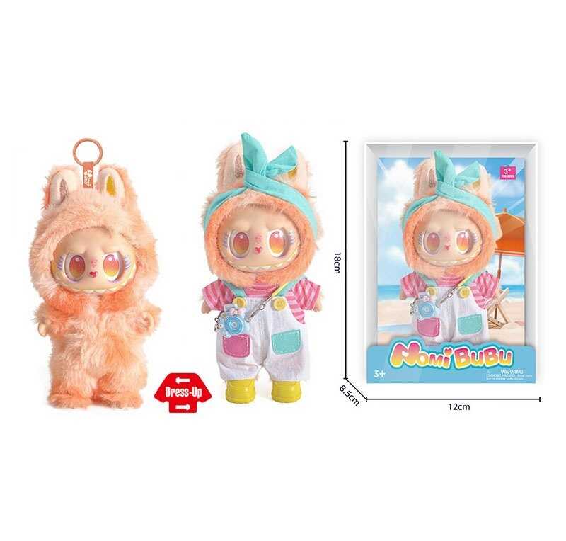 М`яка іграшка-брелок YF 004 D (120/2) герой, гумовий, висота 17 см, металеве кільце, знімний одяг, рухомі ручки та ніжки, бантик, в коробці