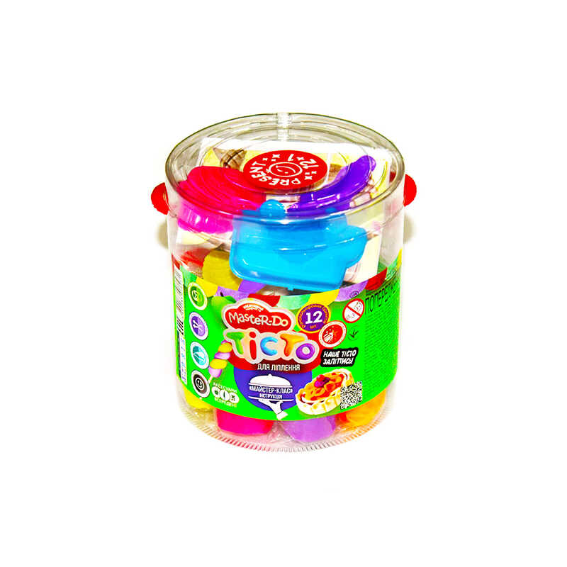гр Тісто для ліплення "Master Do" TMD-01-06 УКР. (12) "Danko Toys", туба 12 кольорів, формочки для ліплення