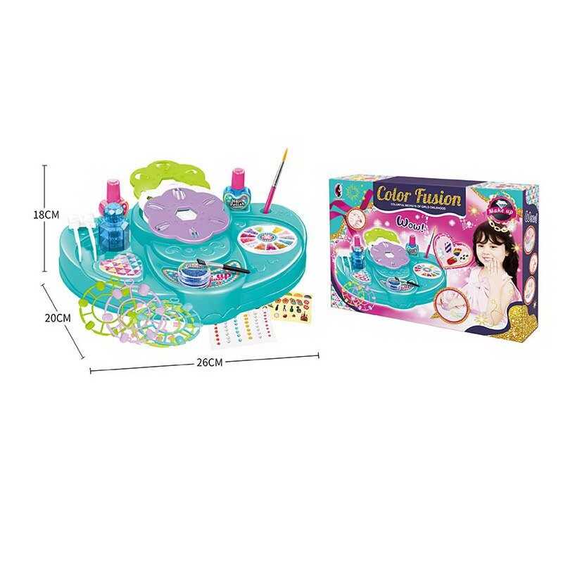 Набір для манікюру KL 4082 (36) 2 лаки, тіпси, блискітки, стрази, штамп, основи для наклеювання нігтів, пилочка, трафарети, органайзер, в коробці