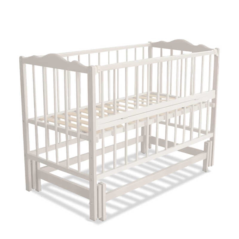 гр Ліжечко дитяче "Ангеліна-2" (1) шарнір-підшипник з відкидною боковиною, бук (Слонова кістка)