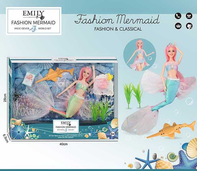 Лялька QJ 137 C (36/2) "Русалонька", висота 30 см, фігурка морського мешканця, у коробці