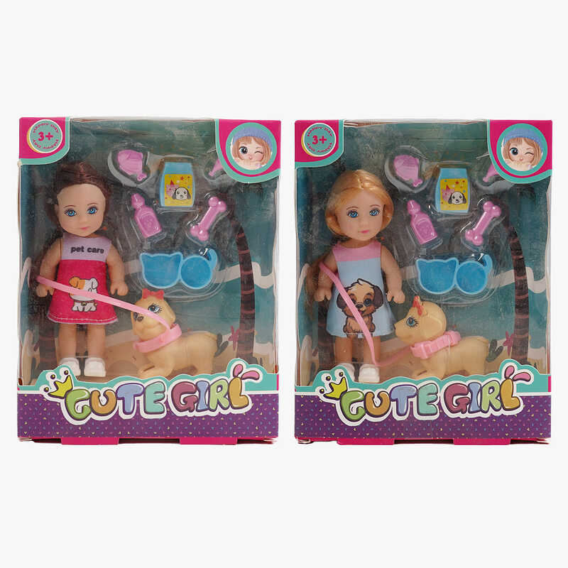 Лялька GN 686 A1 (192/2) 2 види, висота: 11,5 см, аксесуари, песик, знімний одяг, в коробці