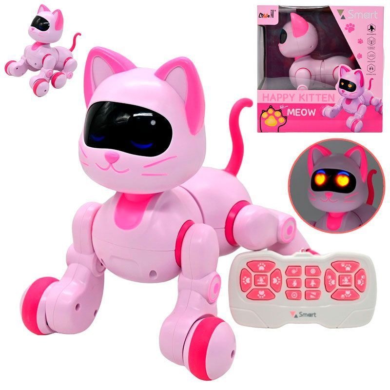 РобоКотик на радіокеруванні 6602 , акум. 3,7 V, пульт керування, трюки, підсвічування, звуки, рухливі елементи, LED очі, сенсор. датчик, в коробці