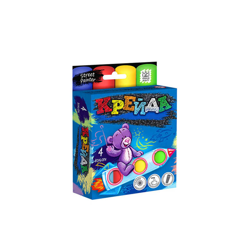 гр Крейда для малювання MEL-01-02U УКР. (36) "Danko Toys", d-2,5 см, 4 штуки, кольорова