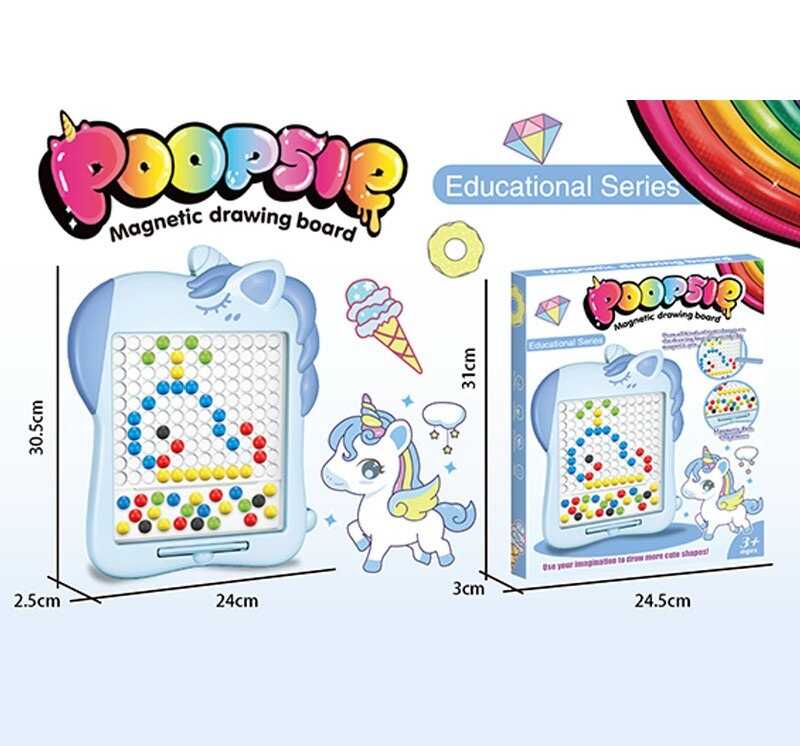 Мозаїка 679 (72/2) магнітна, стилус, кольорові кульки, книжка із завданнями, розмір - 23,5х2х30 см, у коробці